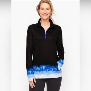 Talbots Long Sleeve Top Black Ombré Pullover Activewear Women's Size Large P